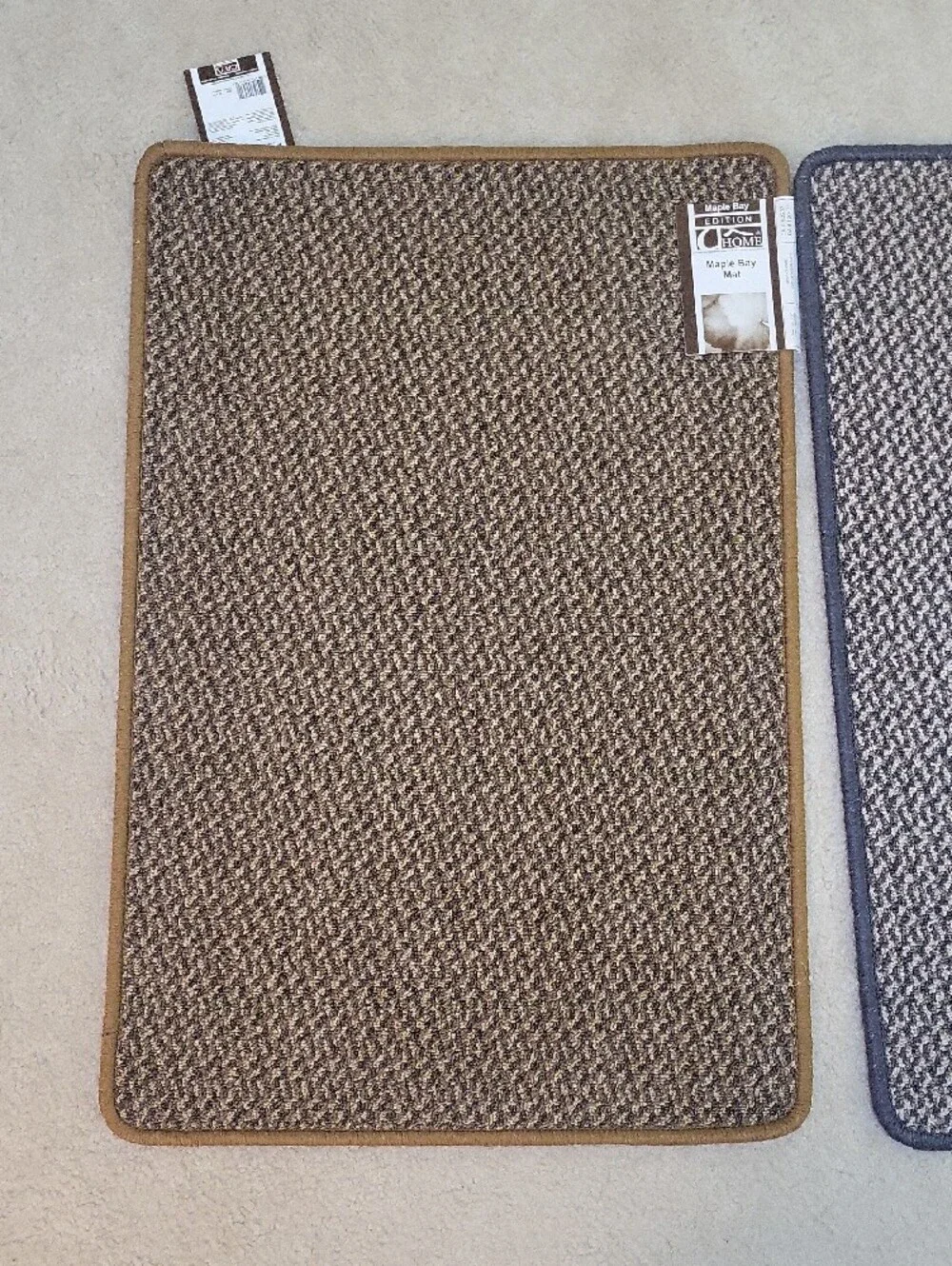 Set of 3 indoor mat, blue biege brown new w tags non-slip back Size is 20